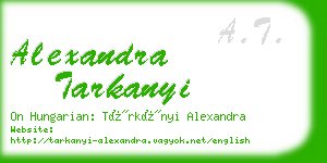 alexandra tarkanyi business card